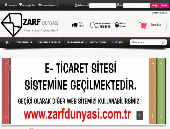 Zarf Dünyası E-Ticaret Sitesi Web Tasarım
