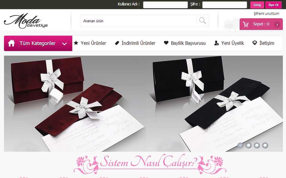Moda Davetiye E-Ticaret Mobil Uygulama ve Mobil E-Ticaret Web Sitesi