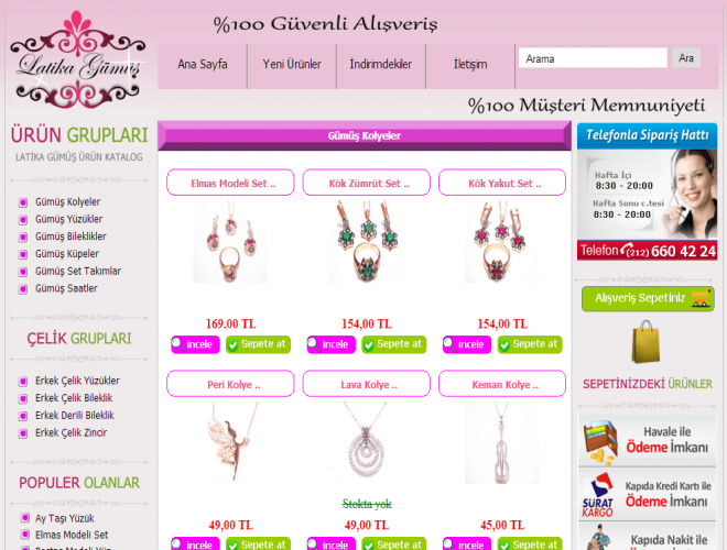 Latika Gümüş E-Ticaret Sitesi Web Tasarım